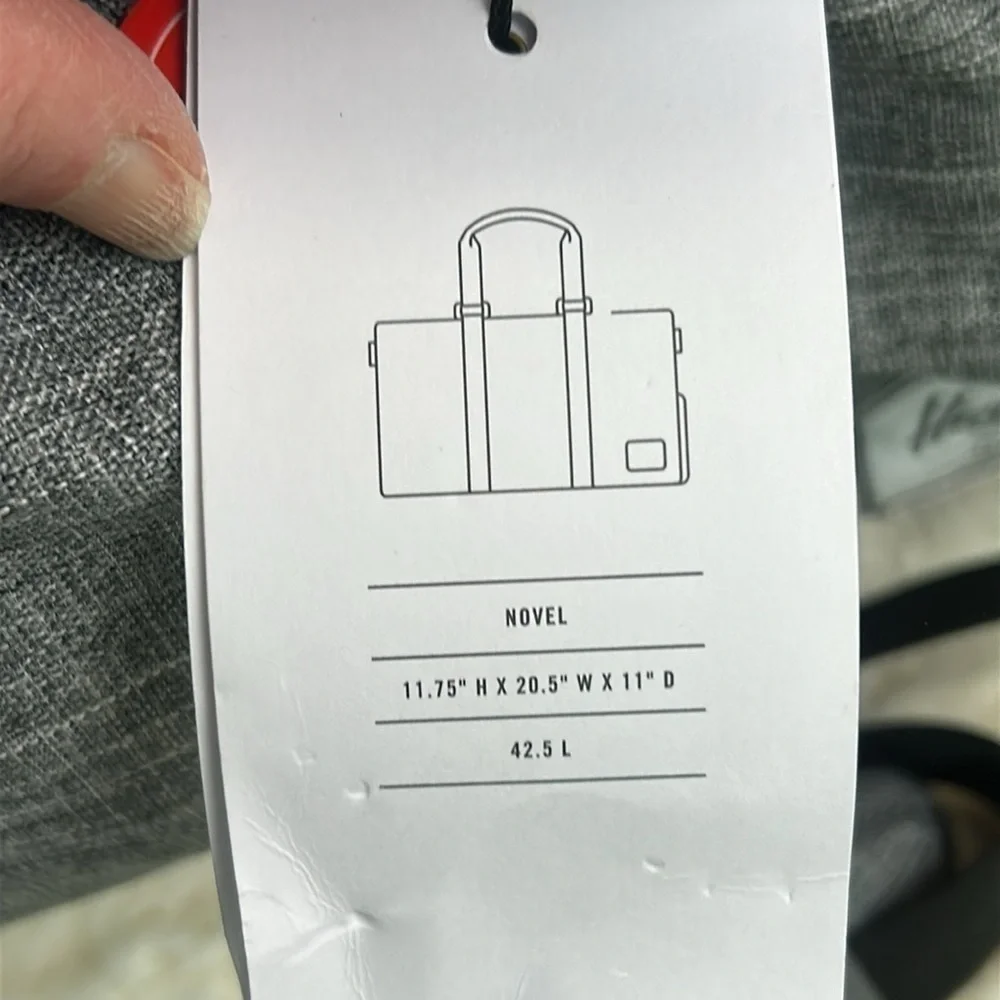 NWT Herschel Supply Company Novel 42.5L Gray Duffel Bag  Shoulder Strap …